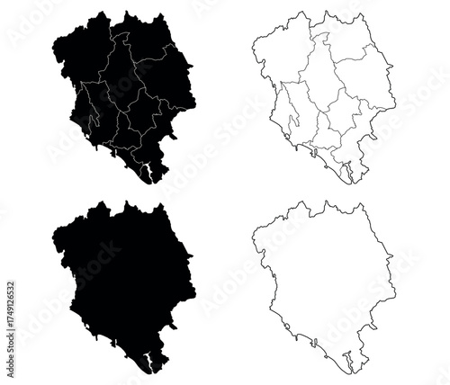 Chanthaburi map is a province of Thailand, Graphic vector