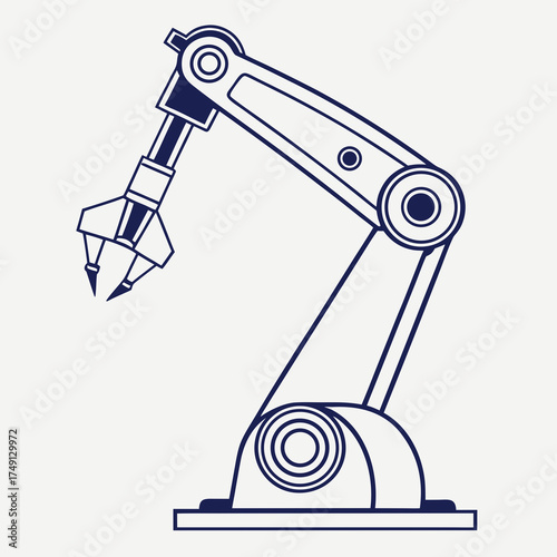 Illustration of a robotic arm with claw