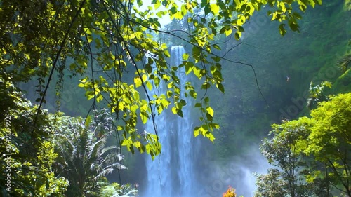 high waterfall with beautiful natural views