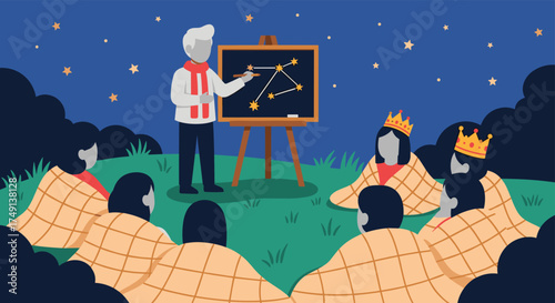 Astronomy Education Under the Starry Night Sky Inspiring Young Minds