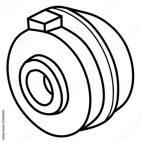 Silhouette sketch of electromagnetic clutch