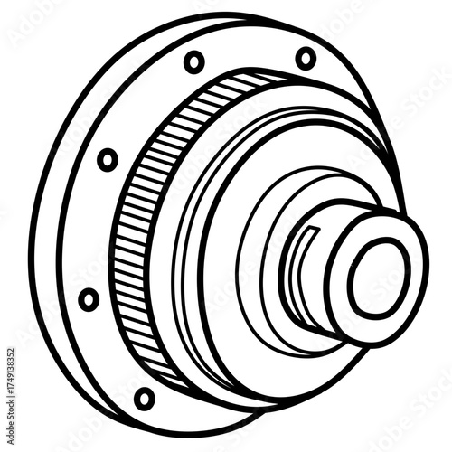 Cone clutch sketch silhouette