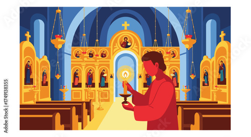 A Serene Religious Service Celebrating Ancient Traditions and Sacred Rituals