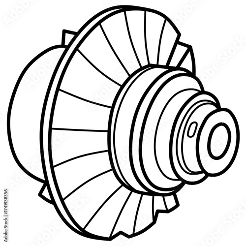Silhouette sketch of friction clutch