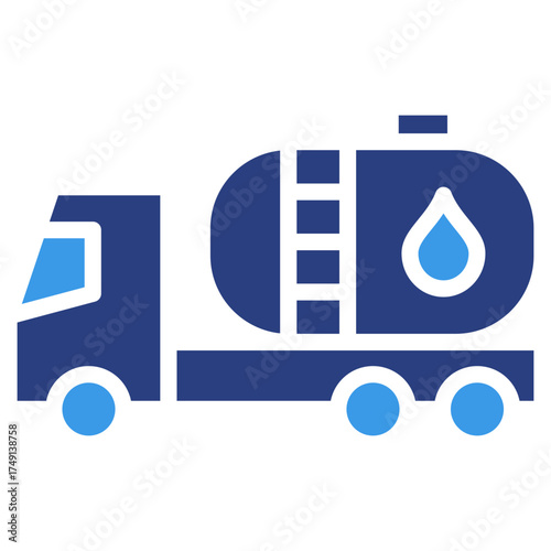 Oil Tank Truck  Icon Element For Design