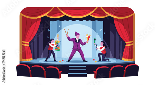An Exciting Circus Performance Takes Place on a Grand Stage