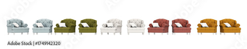 3d render collection chair or armchair 