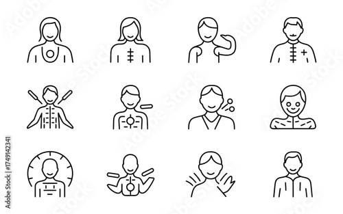 Scalable vector icons set of medical professionals and healthcare related illustrations silhouette
