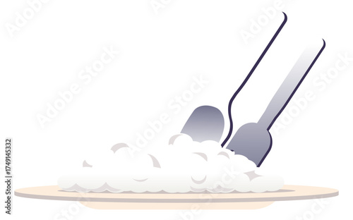 Fine flour food vector ingredient symbolizing baking and carbohydrate nutrition concept.