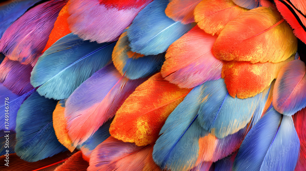 Fototapeta premium colored fluff feathers background