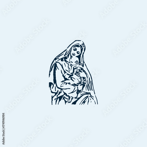 THESE HIGH QUALITY MOTHER MARIA VECTOR FOR USING VARIOUS TYPES OF DESIGN WORKS LIKE T-SHIRT, LOGO, TATTOO AND HOME WALL DESIGN
