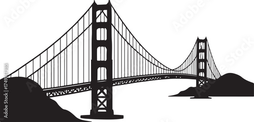 Golden Gate Bridge Silhouette Vector