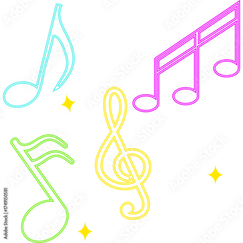 Neon Music Note