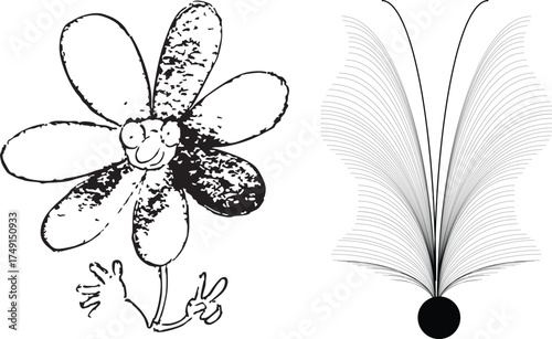 hand drawn sketch of a flower vector illustration drawing