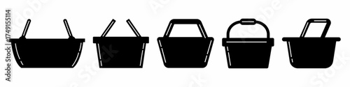 Basket vector collection. Basket vector stock icon collection. Basket