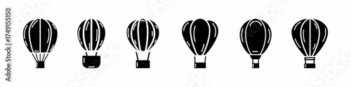 Air ballon vector collection. Air ballon vector stock icon collection. Air ballon