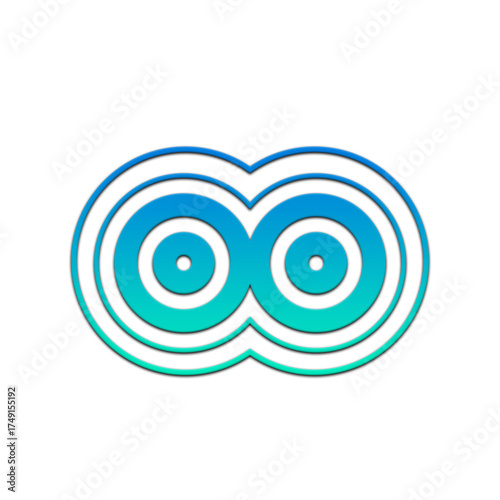 Abstract overlapping circles design with gradient color on a black background illustration on transparent background