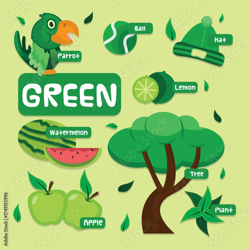 Colors and vocabulary set in english
