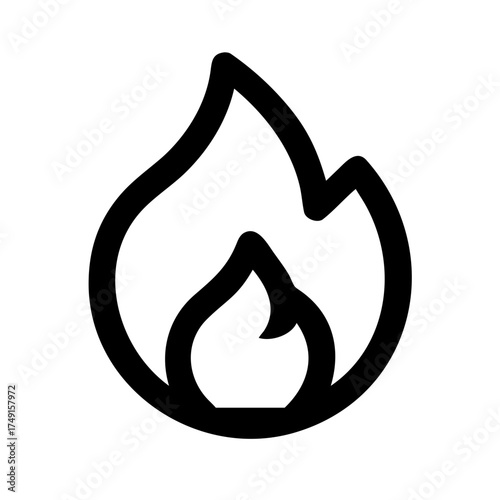 Simple flame icon representing heat and energy
