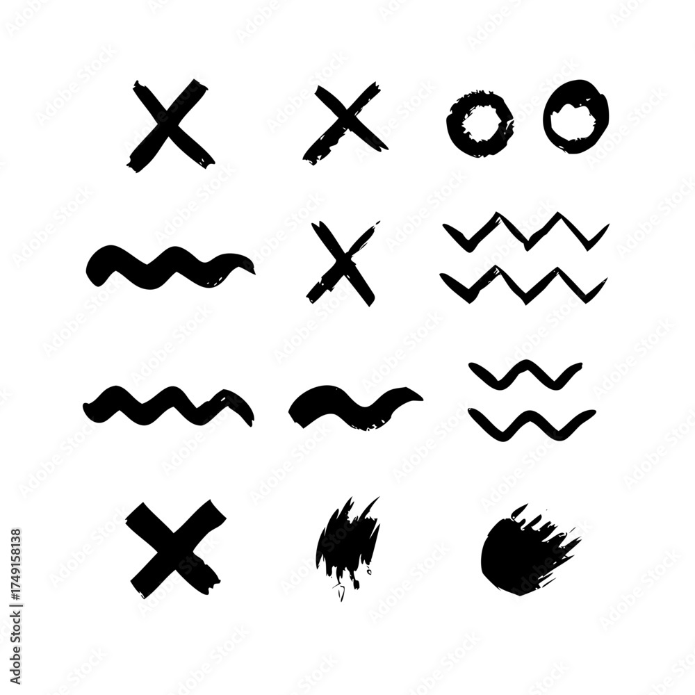 Obraz premium Hand drawn grunge elements for creative design