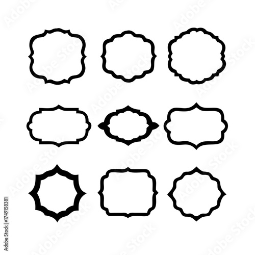 Collection of decorative frame shapes