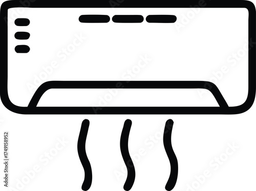 Air conditioner icon with cooling waves vector