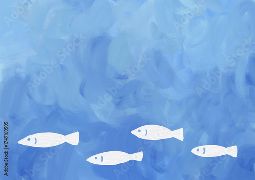 泳いでいる魚がいる背景素材
