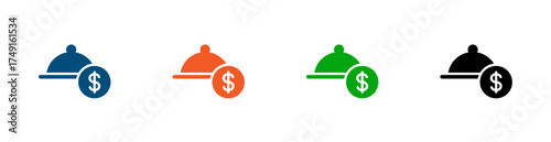 Food price icon. Solid vector icon.