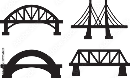 Bridge Silhouette Vector Illustration