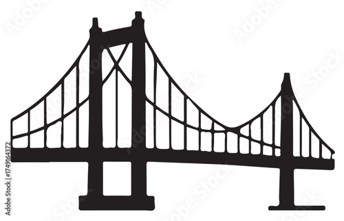 Bridge Silhouette Vector Illustration
