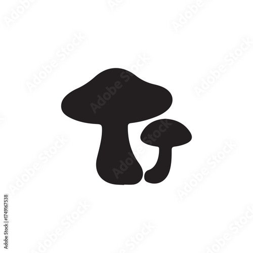 Mushrooms vector silhouette icon vector flat illustration design on white background