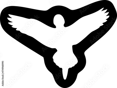 Dynamic silhouette of a bird in full flight, wings spread wide, embodying freedom and aspiration for powerful brand storytelling and modern design.