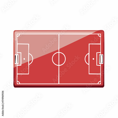 Football Field Icon Graphic Illustration of a Soccer Field on a White Background