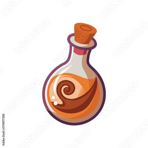 potion bottle with cork and swirl