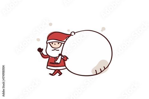 プレゼントを運ぶサンタクロース＿フレーム・コピースペース