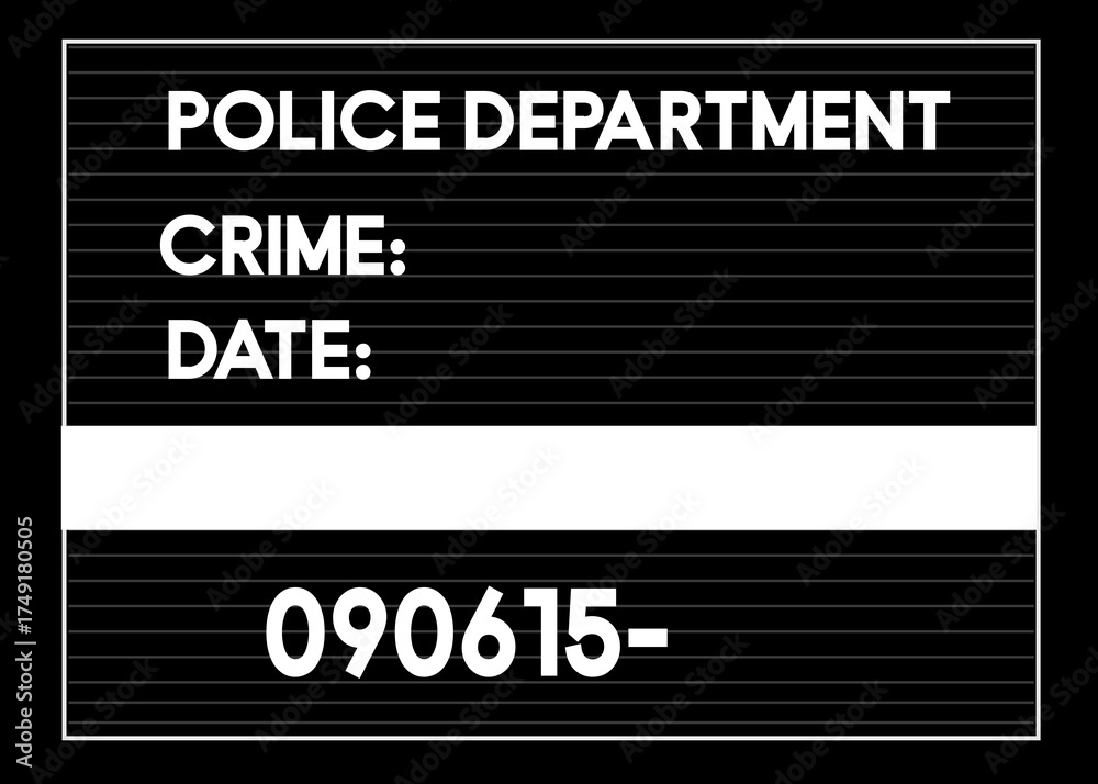 Fototapeta premium Printable Editable Mugshot Sign Board