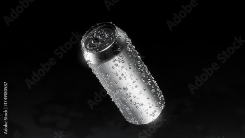 Realistic 3D Render of Cold Beverage Can with Condensation and Studio Lighting