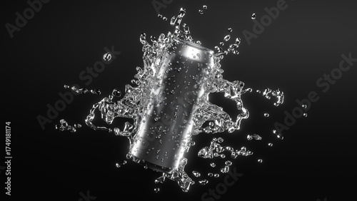 Realistic 3D Render of Cold Beverage Can with Condensation and Studio Lighting