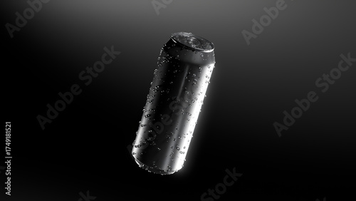 Realistic 3D Render of Cold Beverage Can with Condensation and Studio Lighting