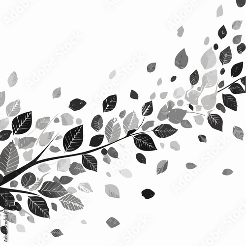Autumn leaves blowing in the wind vector illustration design