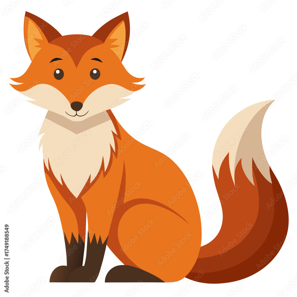 Obraz premium red fox cartoon