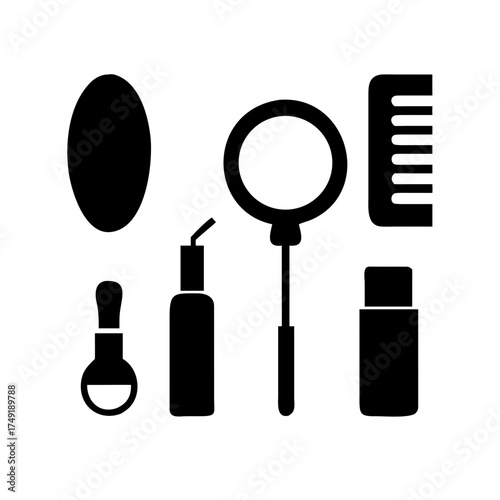 Cosmetic set, including mirror and applicator