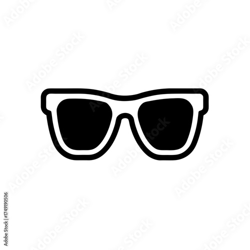 Illustration of shaded sunglasses on transparent background silhouette