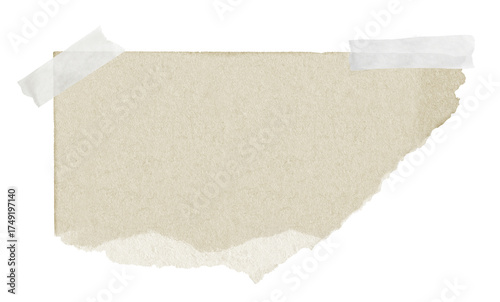 Vintage torn paper notes. Old Paper Clip Isolated. Blank old yellowed paper mockup for vintage.	