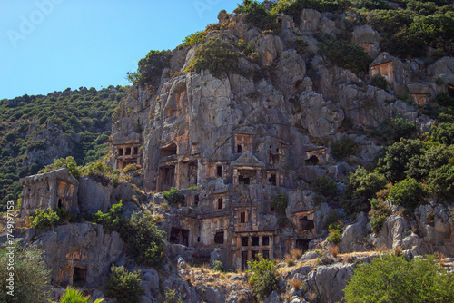 Ancient Myra Archaeological Site Featuring Historic Lycian Rock Tombs