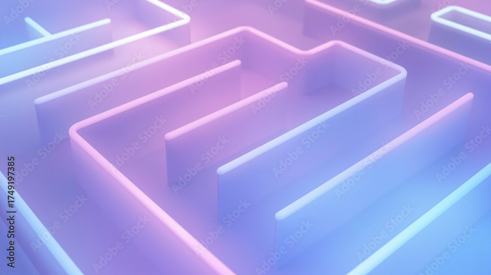 custom made wallpaper toronto digitalMinimal Neon Maze Background – Modern Gradient Labyrinth Design with Clean Lines