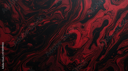 Bloody Grunge Dark Background – Black and Red Horror Fantasy 3D Texture
