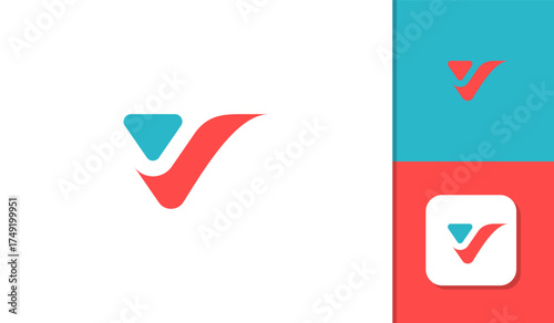 V letter logo icon design simple