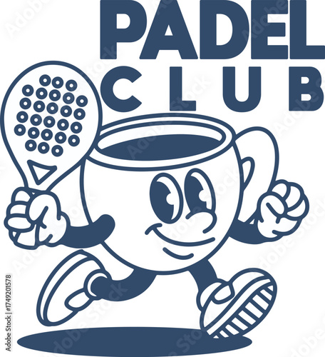 mascot padel illustration vector logo cartoon