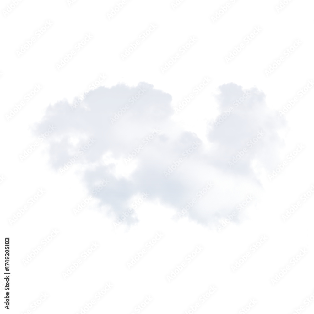Fototapeta premium A white cloud like shape with jagged edges isolated against a black background in a digital image on transparent background